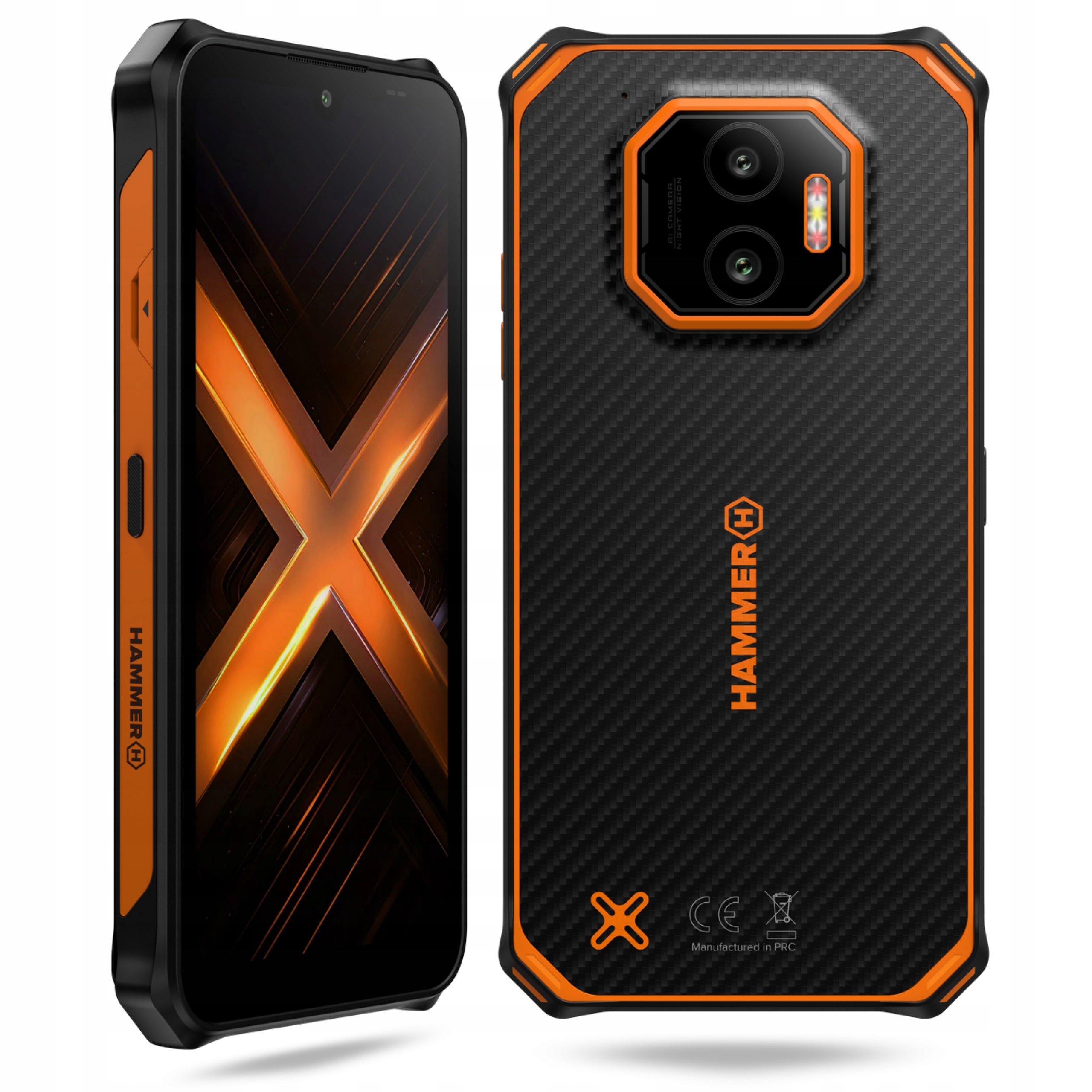 2X Smartphone HAMMER Energy X2 5G 6 GB/128 GB Black and orange Brand Hammer