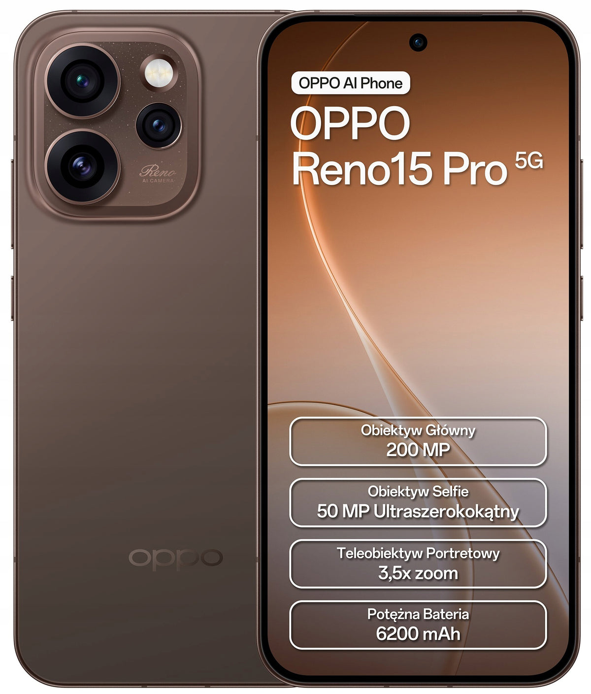 2X Smartphone OPPO Reno 15 Pro 5G 12 GB/512 GB Brown