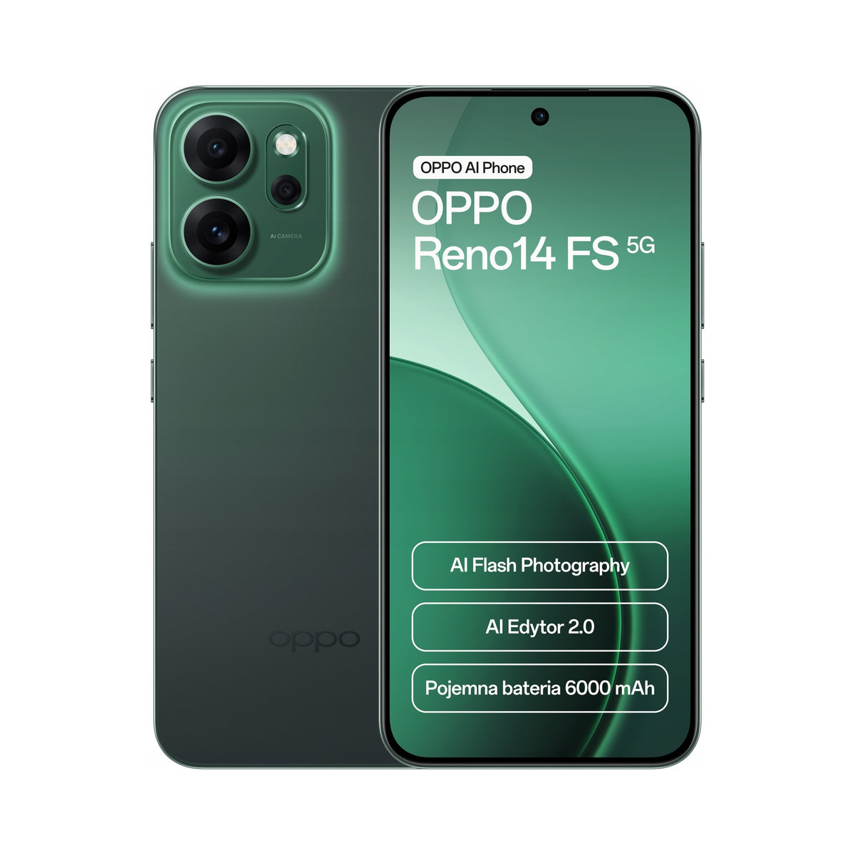 2X Smartphone OPPO Reno14 FS 5G 12/512GB Luminous Green