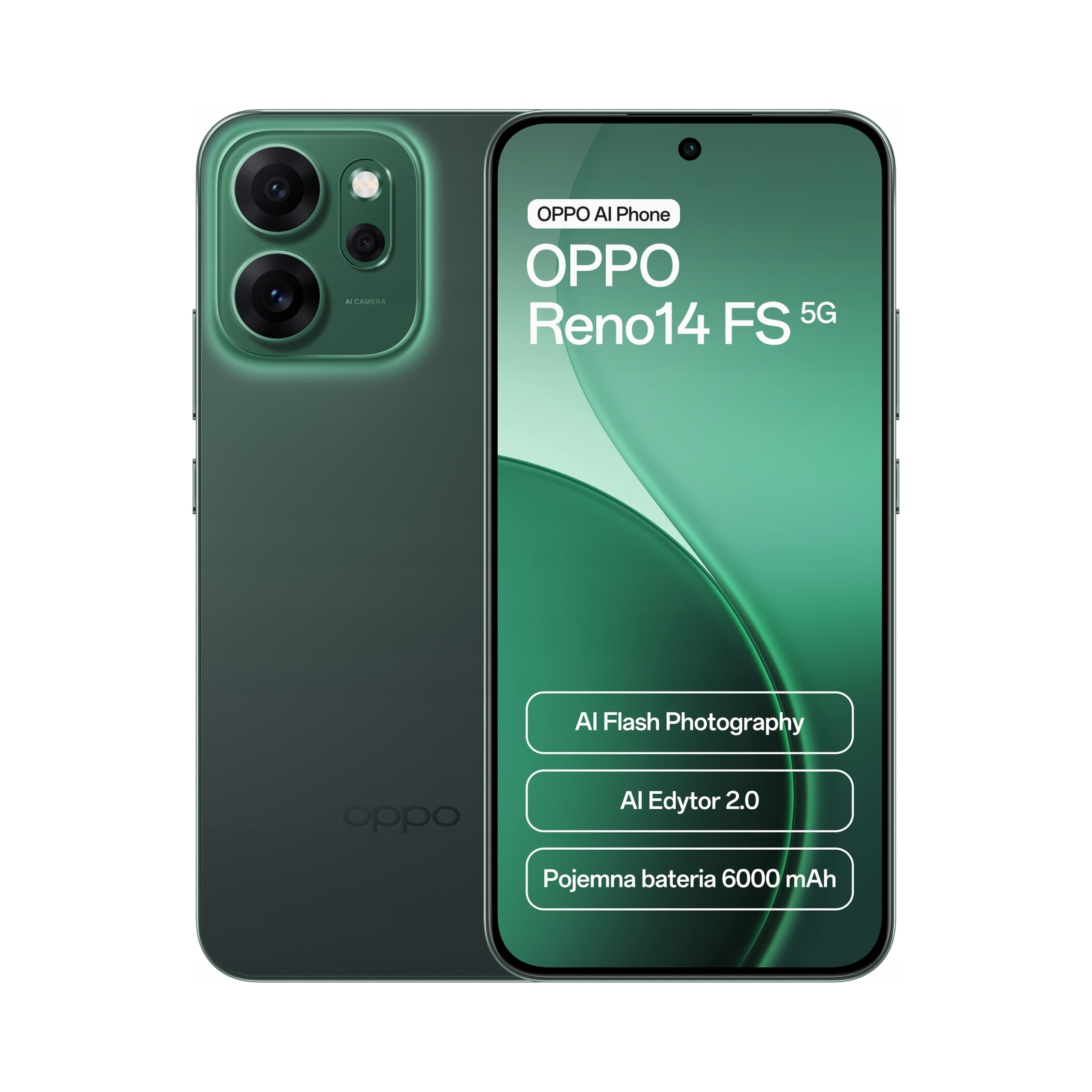 2X Smartphone OPPO Reno14 FS 5G 12/512GB Luminous Green