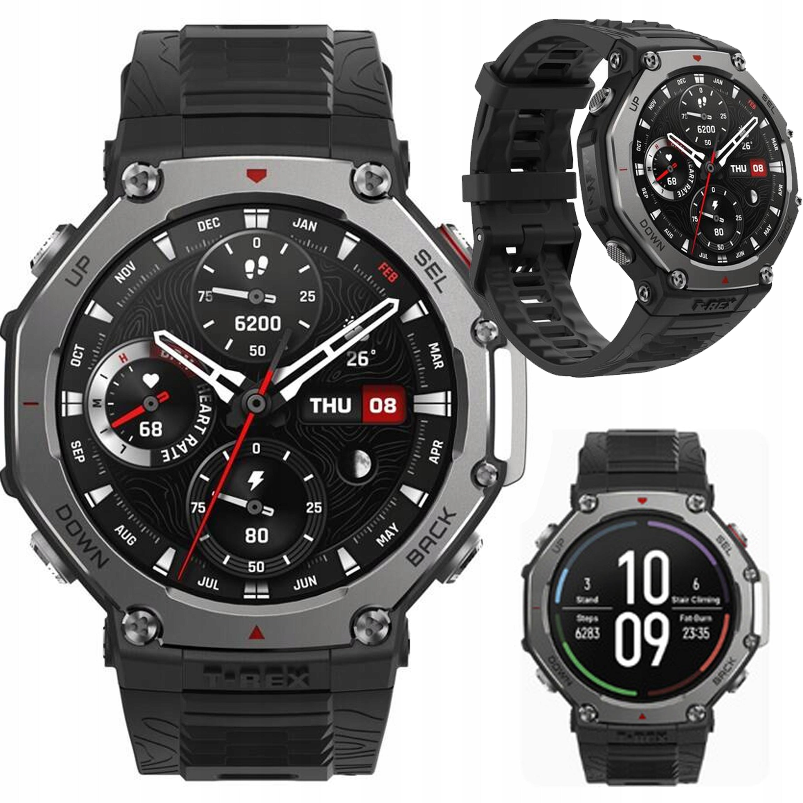 2X Smartwatch AMAZFIT T-Rex 3 Onyx Black Model T-Rex 3