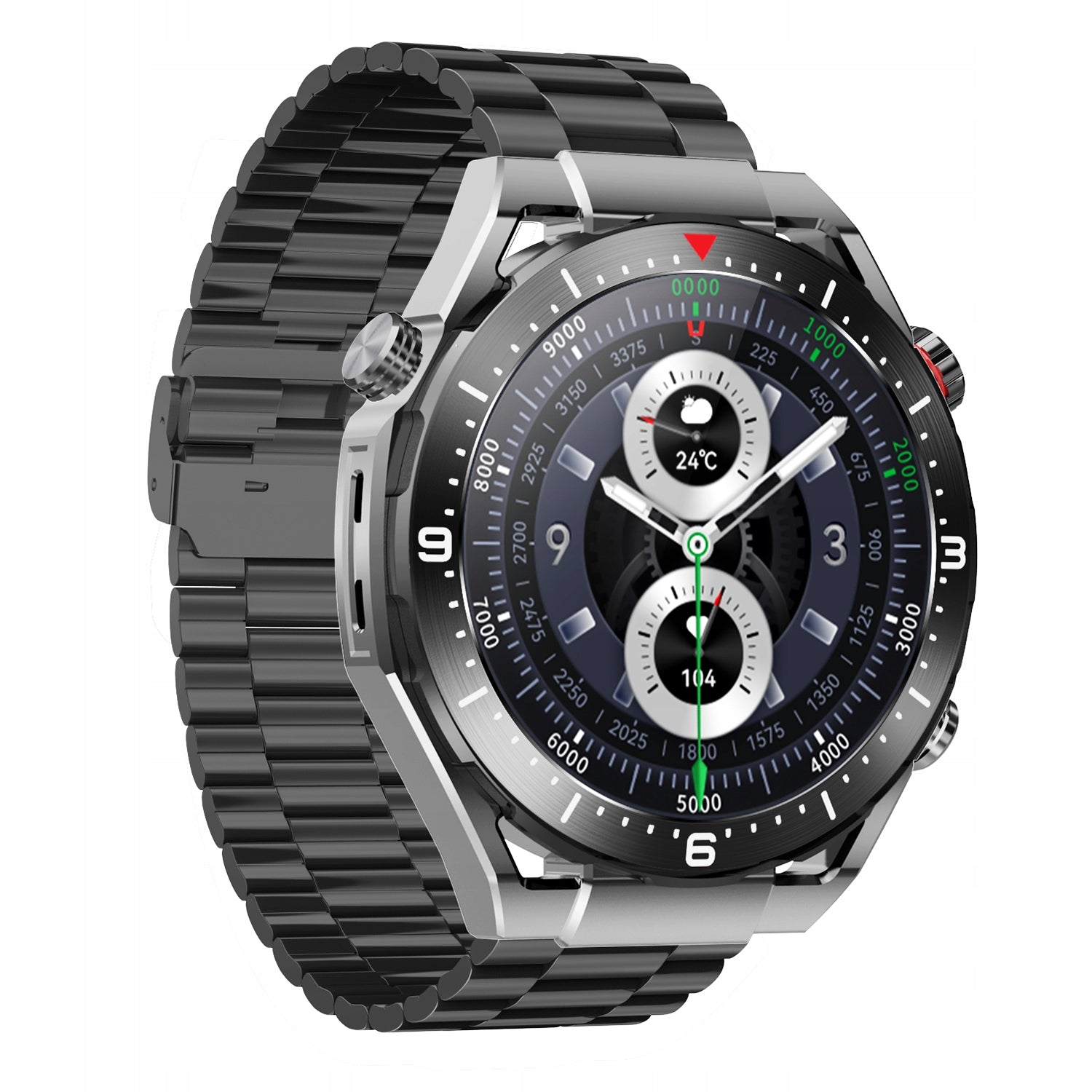 2X Smartwatch Ecowatch1 Black 3 stripes Classic sports watch EW01BL Brand no brand