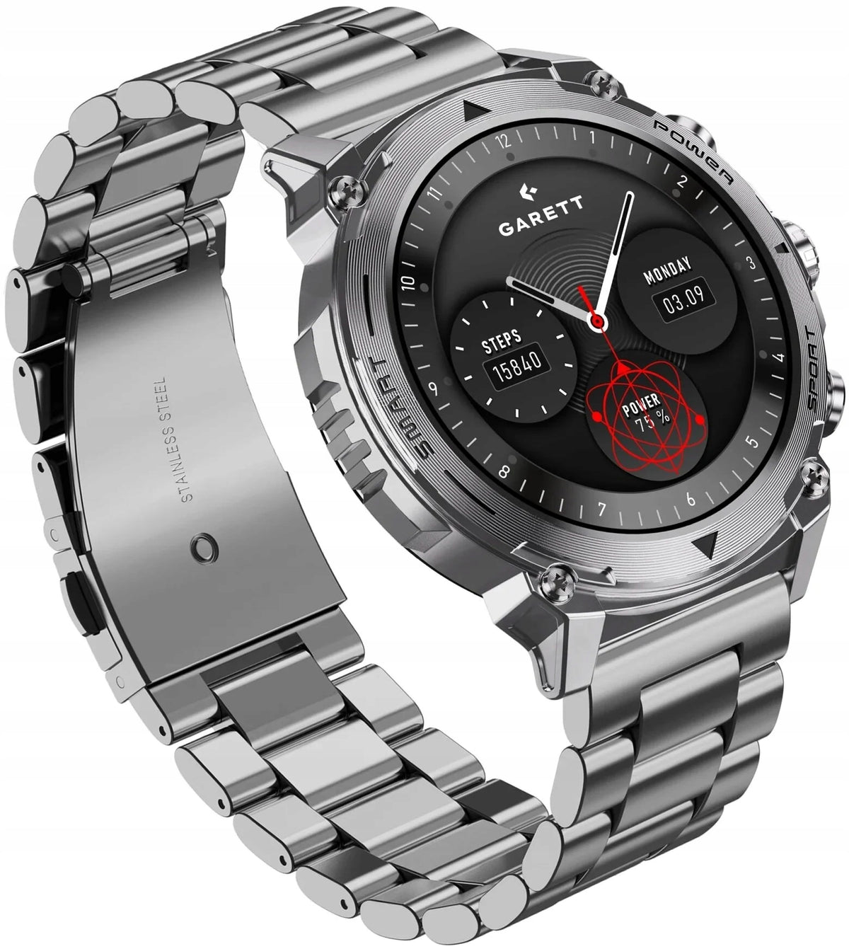 2X Smartwatch GARETT Atom Steel Silver Brand Garett