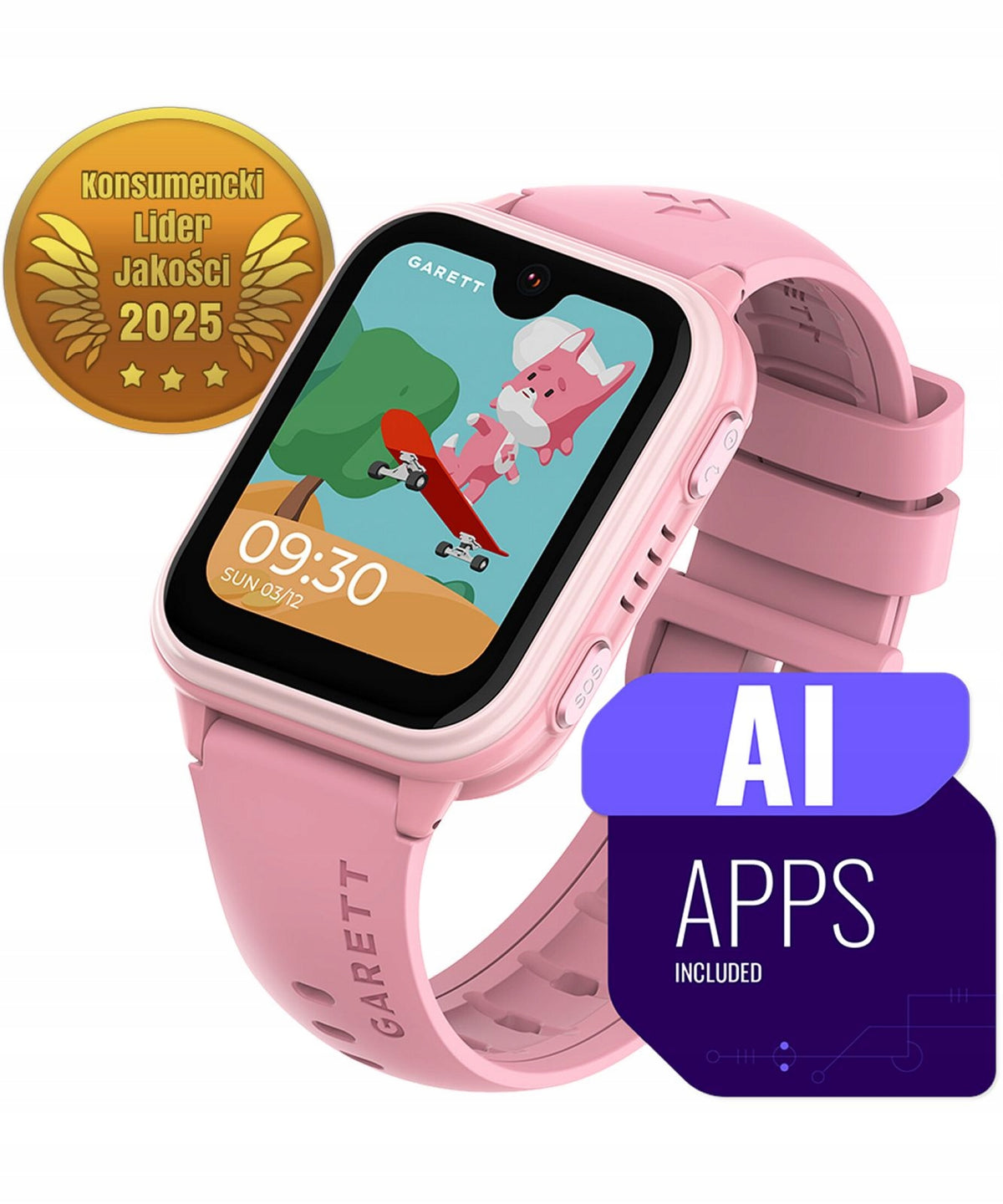 2X Smartwatch GARETT Kids Vibe AI 4G Pink Brand Garett