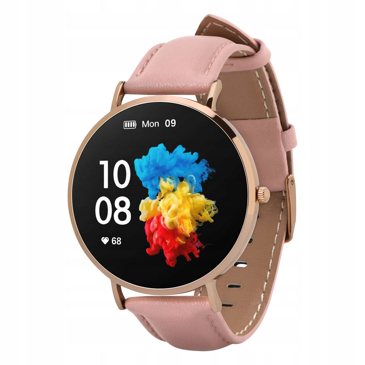 2X Smartwatch GARETT Verona women's watch Gold-pink leather strap Model Verona