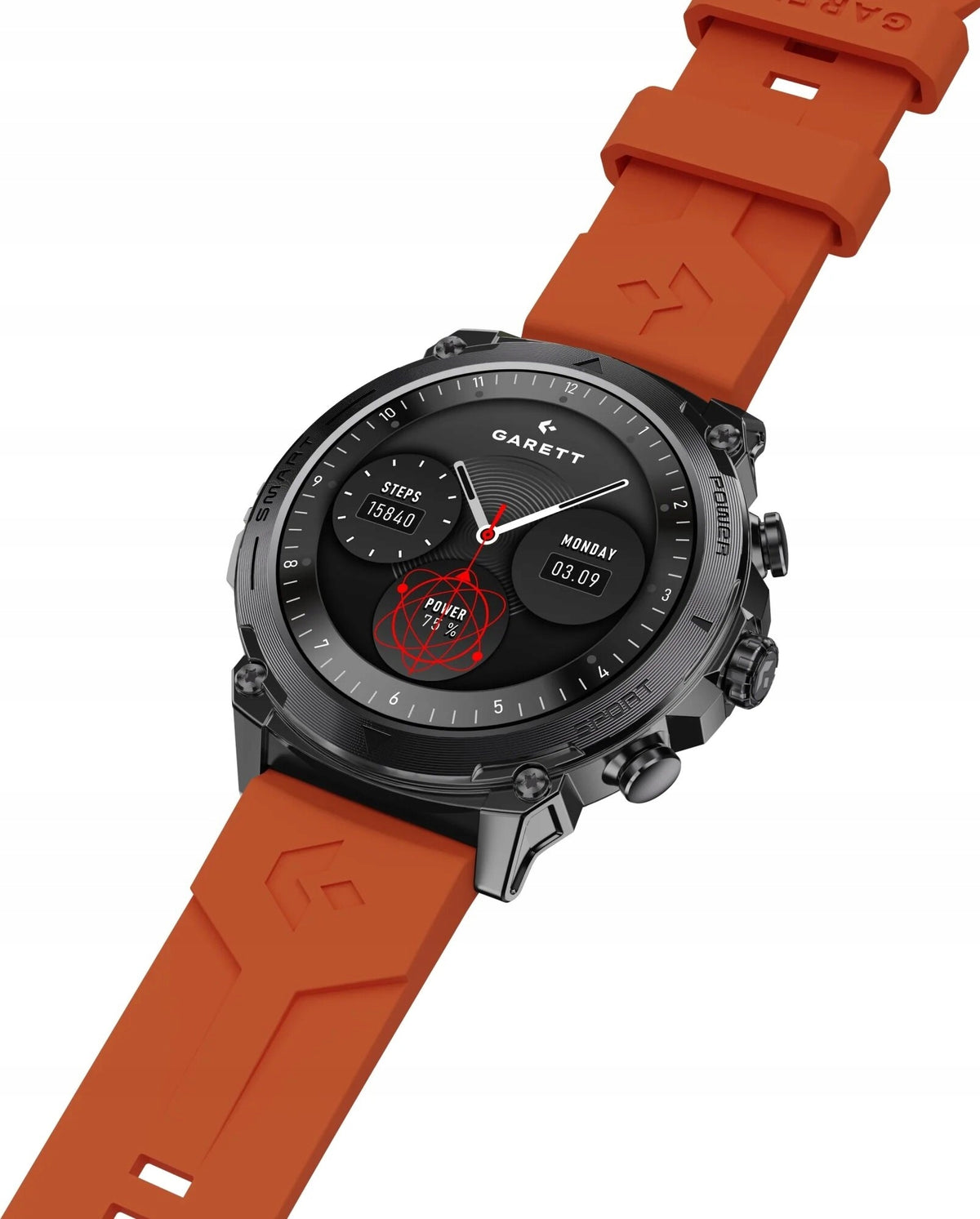2X Smartwatch Garett Atom 47mm AMOLED 1,43'' Black + Extra Strap Brand Garett