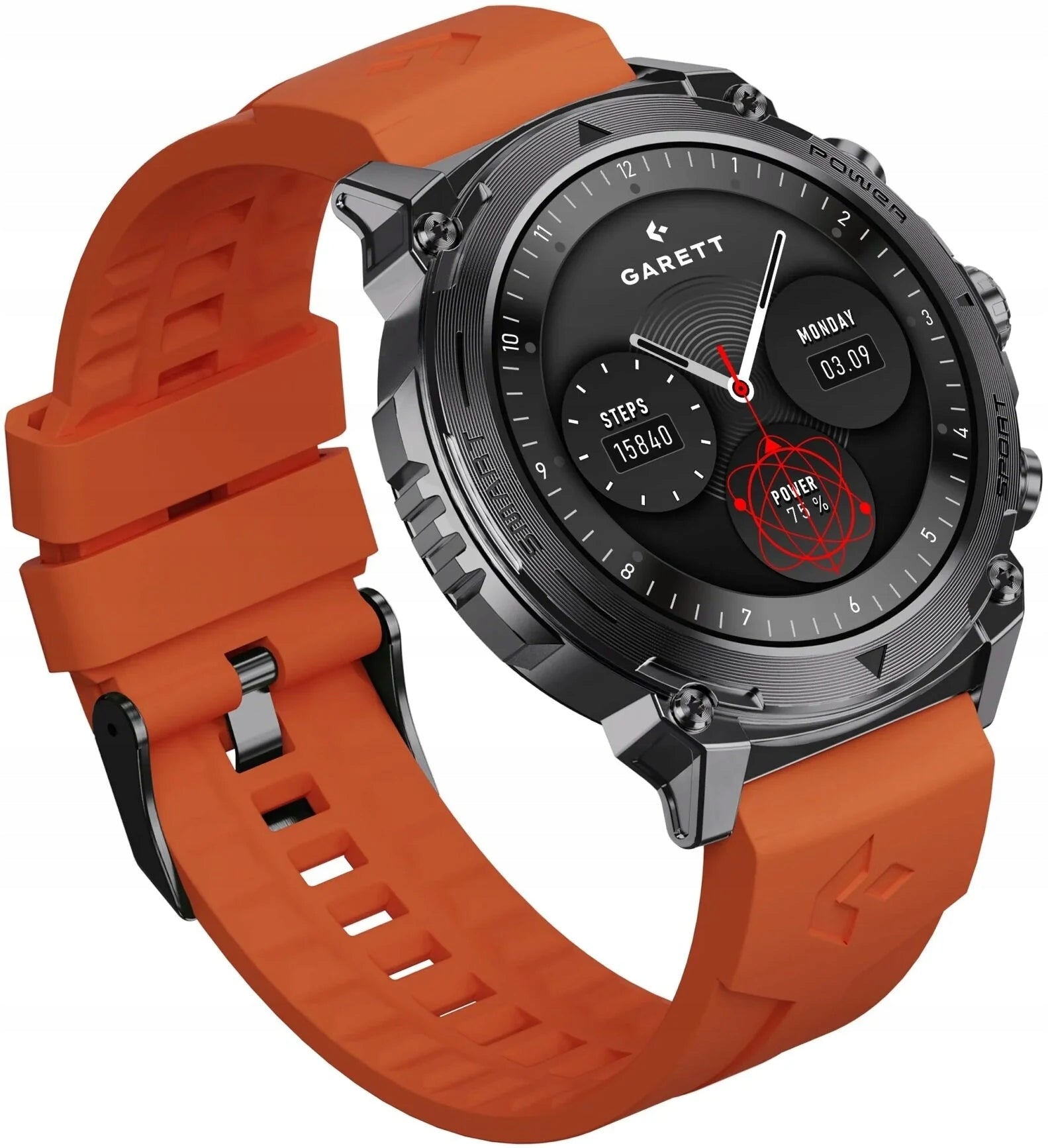 2X Smartwatch Garett Atom 47mm AMOLED 1,43'' Black + Extra Strap Model other