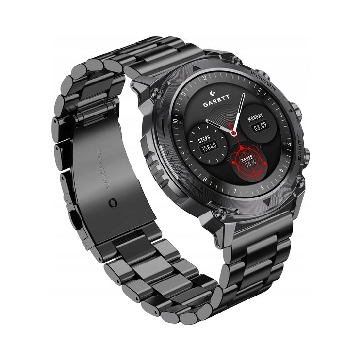 2X Smartwatch Garett Atom 47mm AMOLED 1,43'' Black + Extra Strap