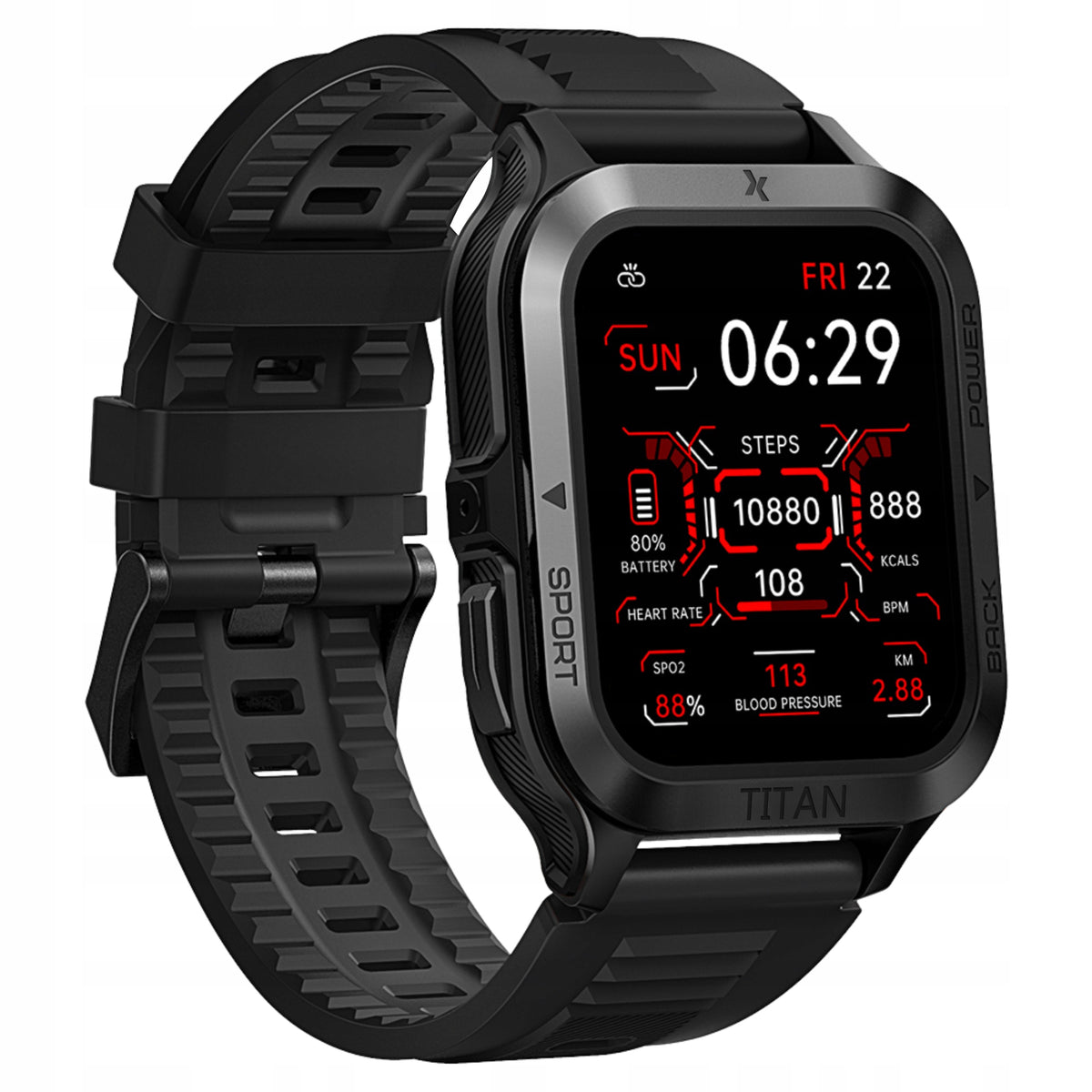 2X Smartwatch MAXCOM FW67 Titan Pro Graphite 55mm Model FW67 TITAN PRO