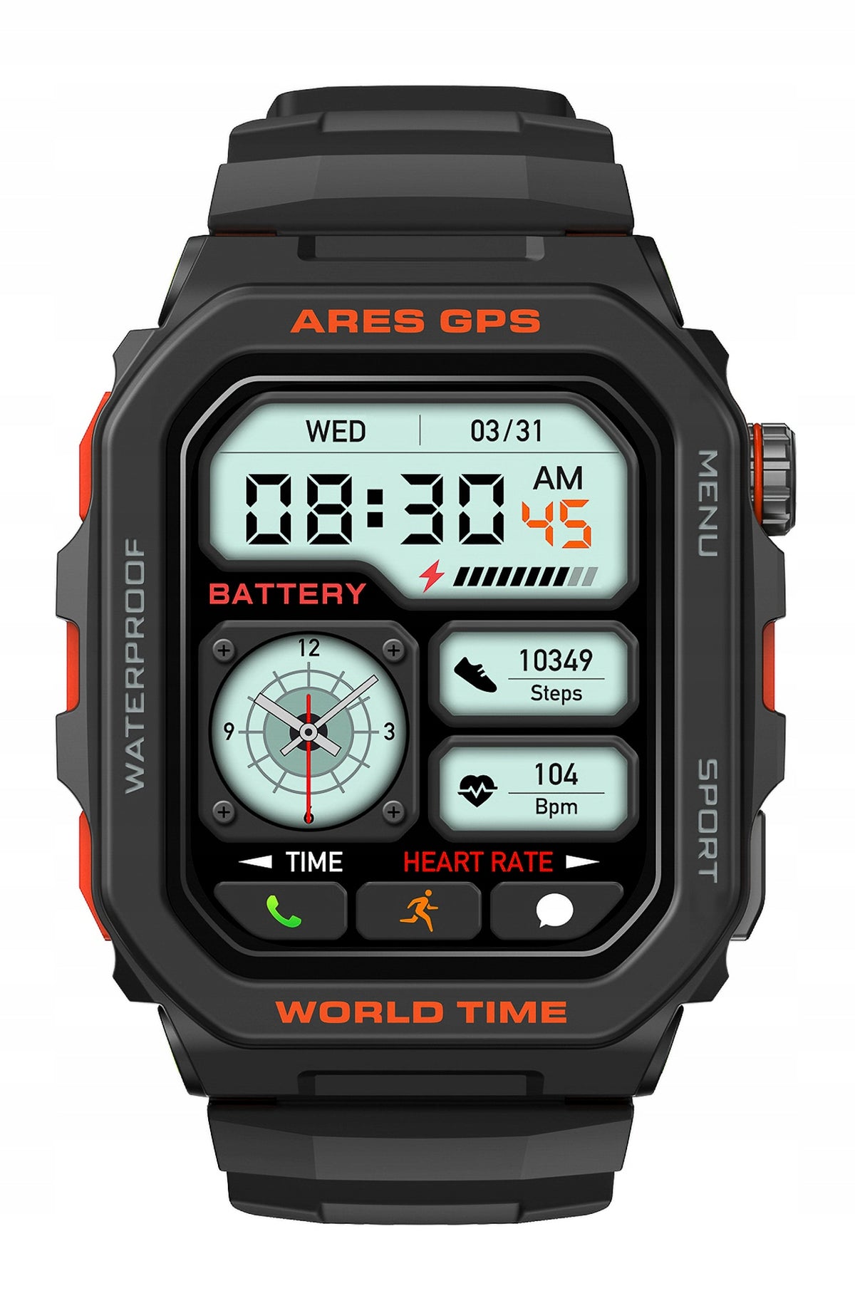 2X Smartwatch Zeblaze Ares GPS Black AMOLED Alexa 3ATM 14 days Battery