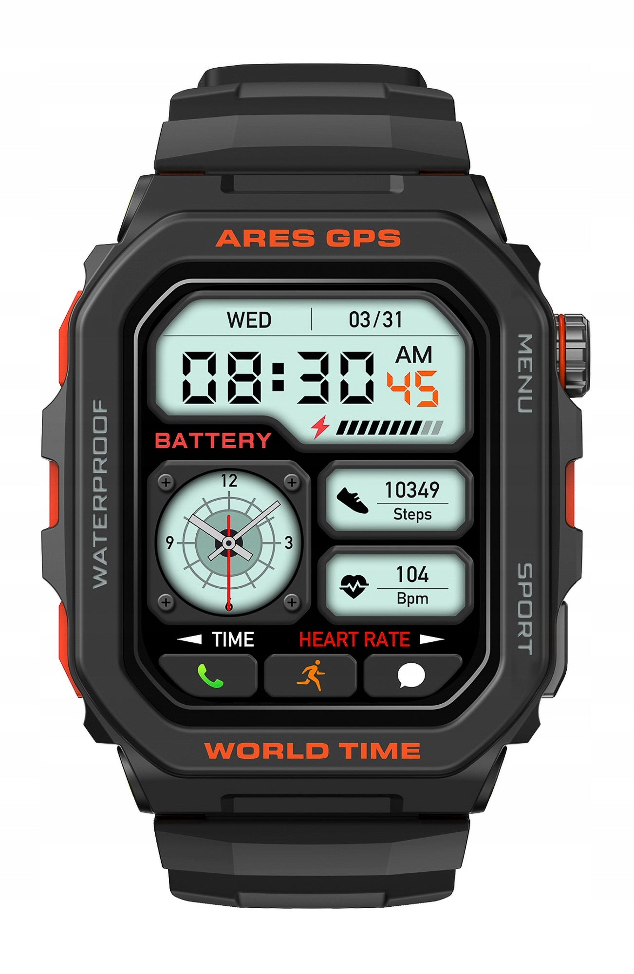 2X Smartwatch Zeblaze Ares GPS Black AMOLED Alexa 3ATM 14 days Battery