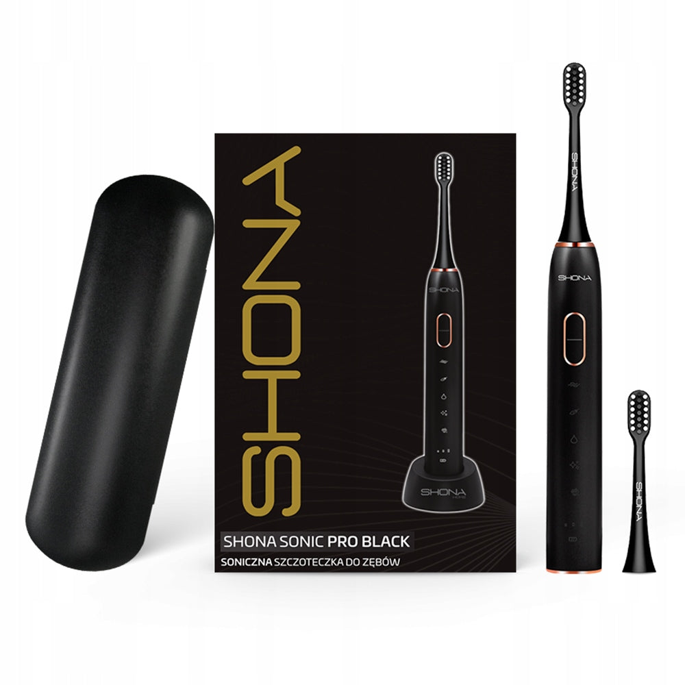 2X Sonic toothbrush SHONA BLACK (40 000 vibrations, multiple modes)