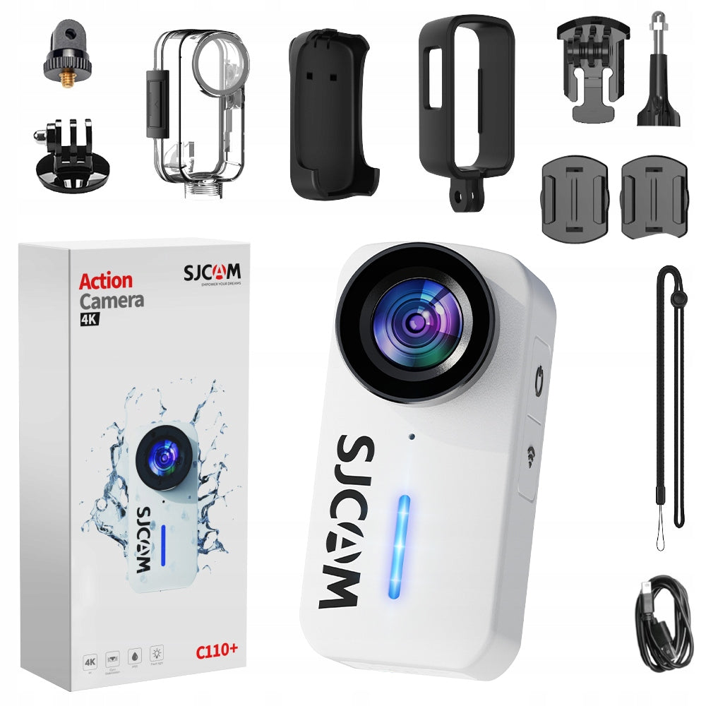 2X Sports Camera SJCAM C110 + White 4K30FPS 20MP Waterproof Wi-fi gyro s