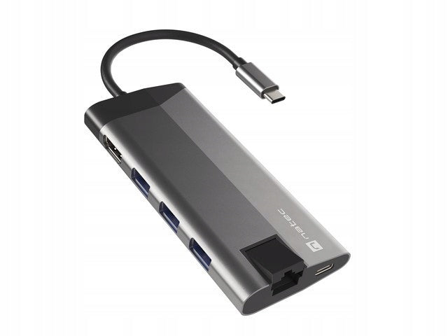 2X USB Natec Fowler Plus Multiport USB-C PD, 3x USB 3.0, HD
