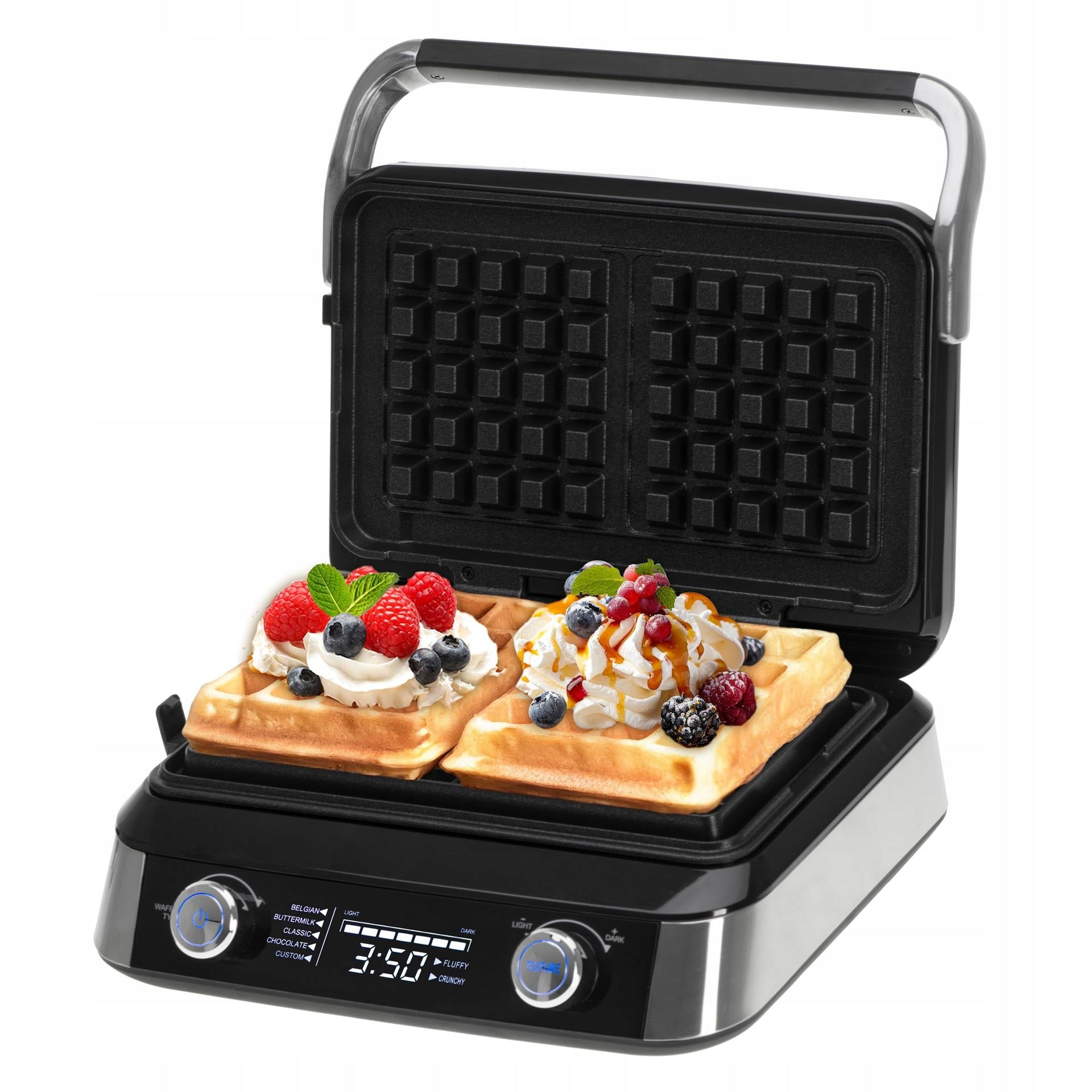2X WAFFLE MAKER FOR 2 LARGE CRISPY WAFFLES XXL TEMPERATURE CONTROL °C 2400W Brand ADLER