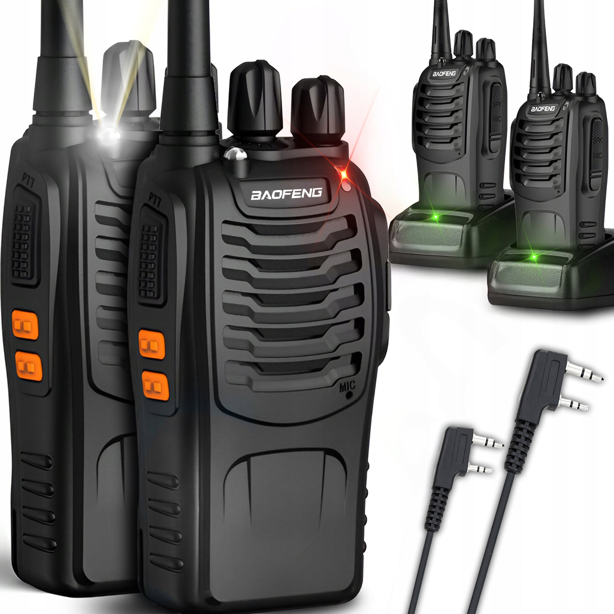 2X WALKIE TALKIE WALKIE-TALKIES PMR LONG RANGE RADIO BAOFENG SET Packaging status original