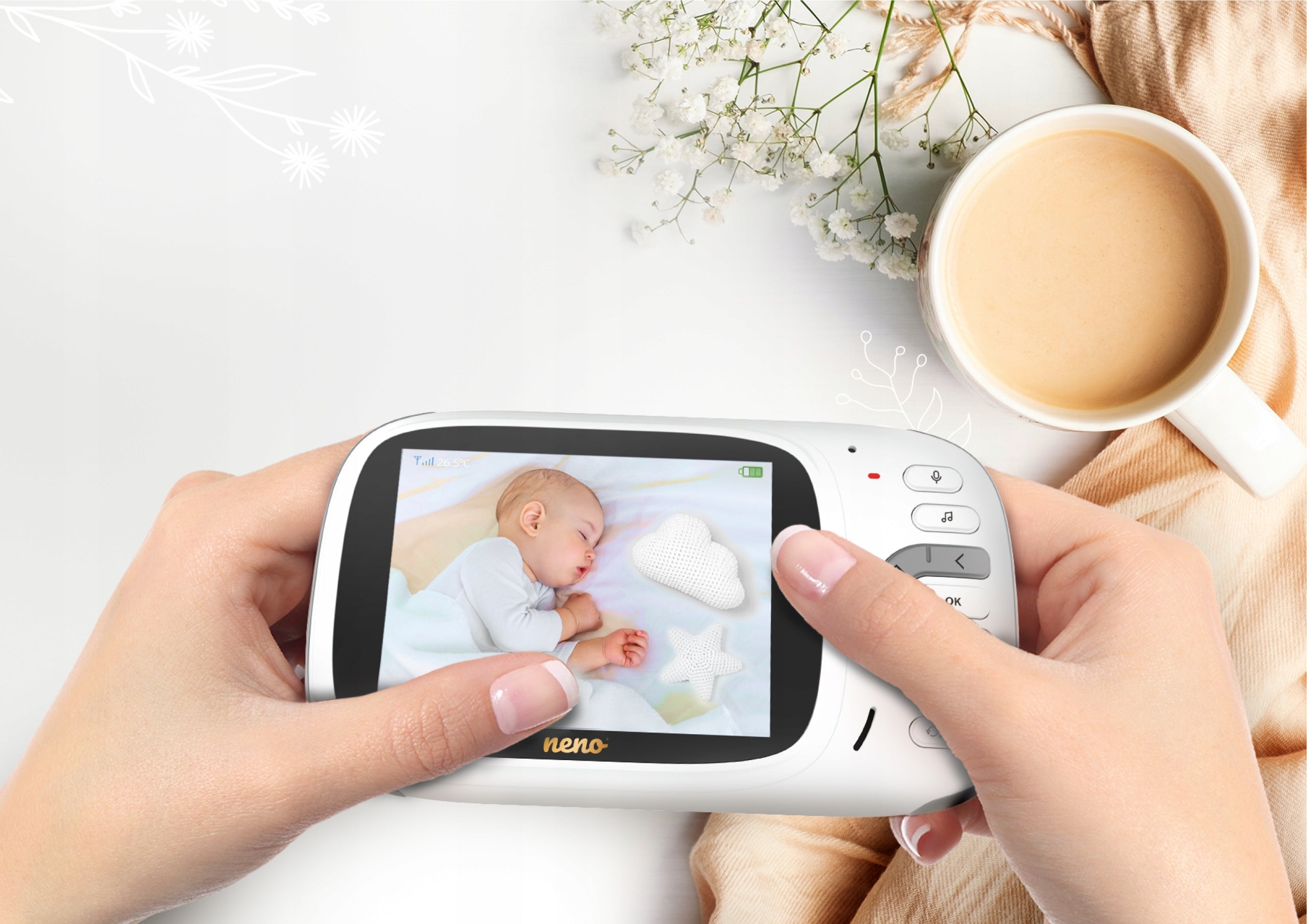 2X WIRELESS ROTATING VIDEO-NANNY NENO BERKANO Kind electronic nanny