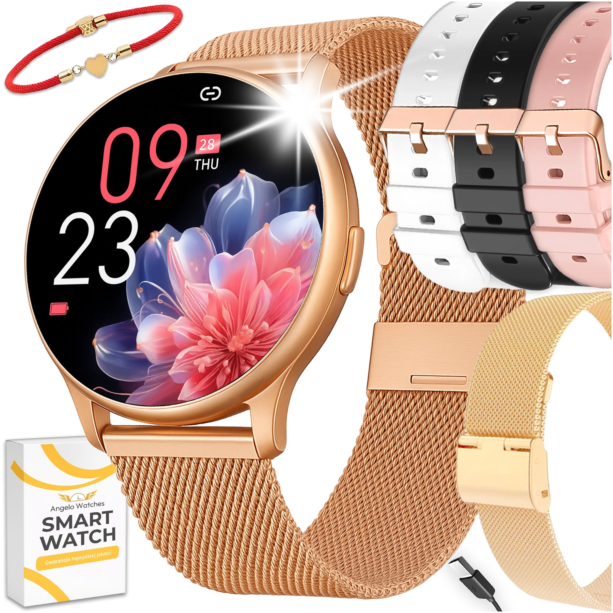 2X WOMEN'S SMARTWATCH WATCH WATERPROOF PULSE TALK MENU POLISH + FREEBIE