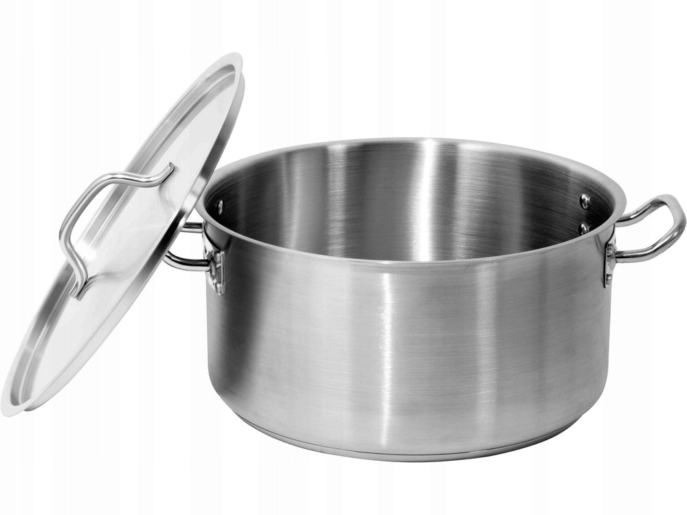 2X YATO GASTRO POT LOW WITH LID STAINLESS STEEL 36X18CM 18,3L YG-000 Dominant color silver