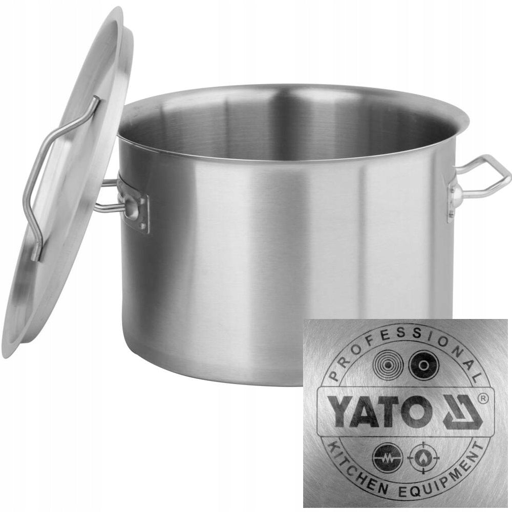 2X YATO LOW POT WITH STAINLESS STEEL LID 30X20 14L YG-00047