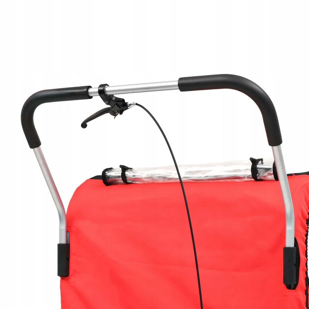 2in1 Bicycle Trailer for Kids - 40kg - Black and Red Model Inny