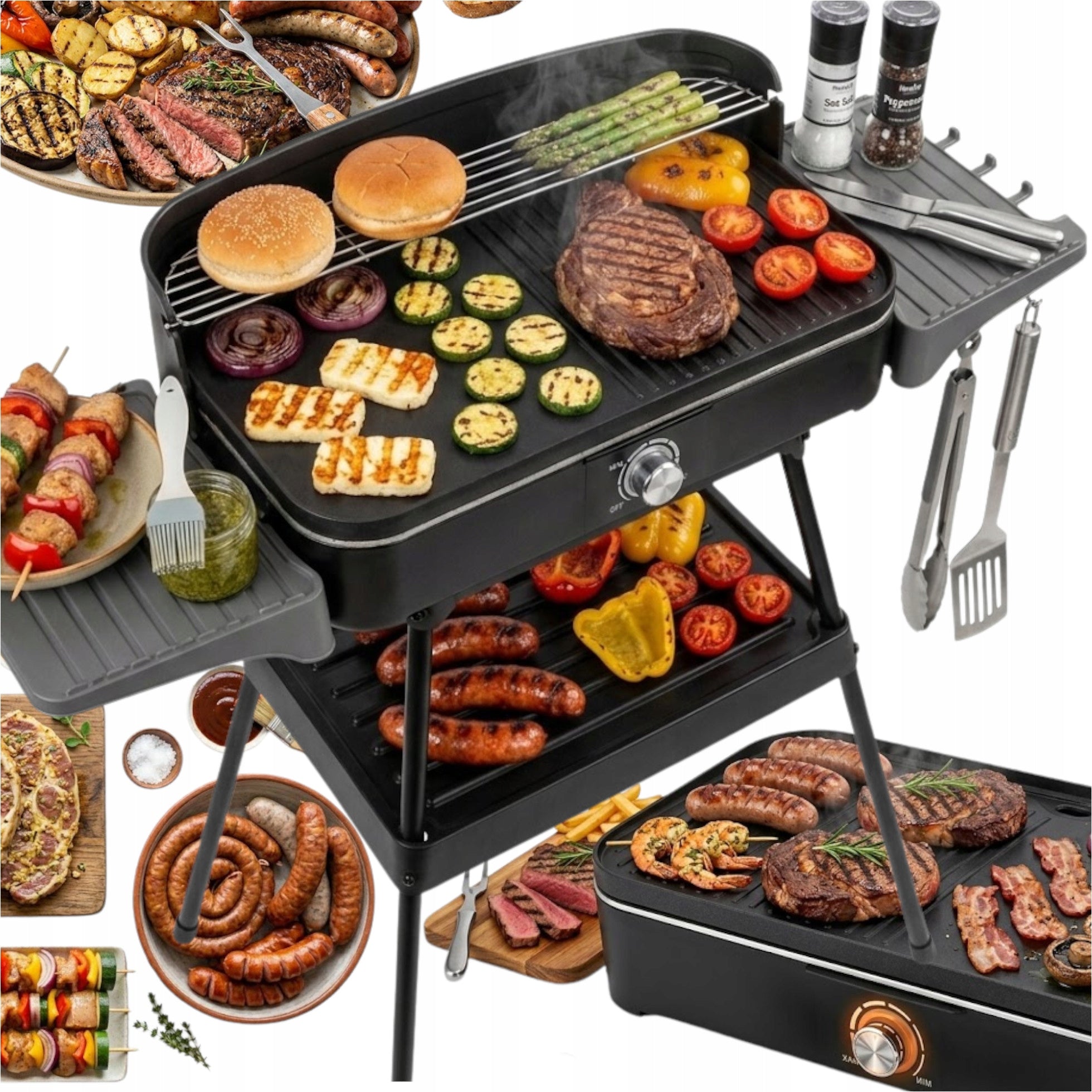 2in1 Electric Kitchen Grill for GARDEN AND KITCHEN INNOVATIVE DESIGN