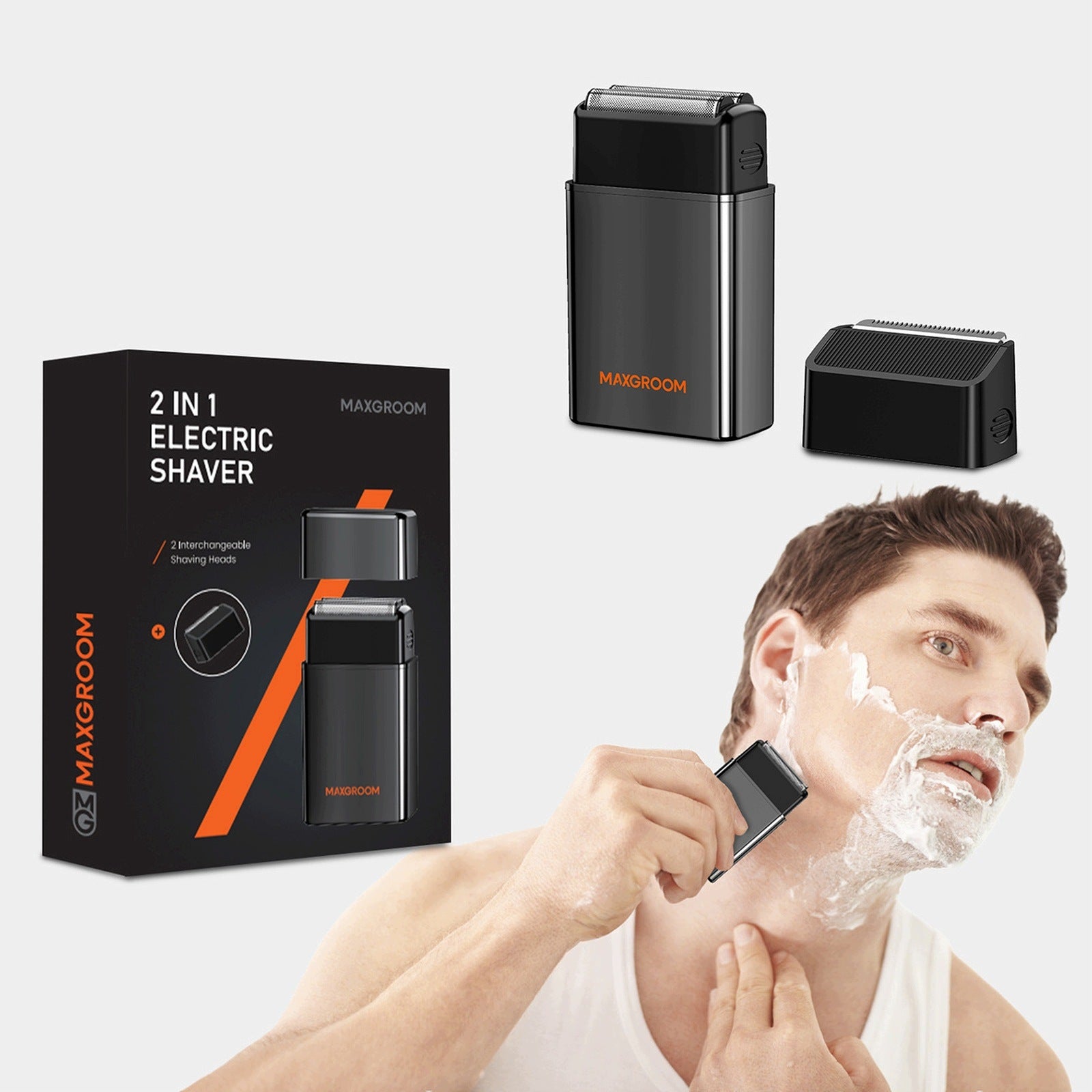 2in1 Electric Shaver for Beard 2 Heads - Set Type head
