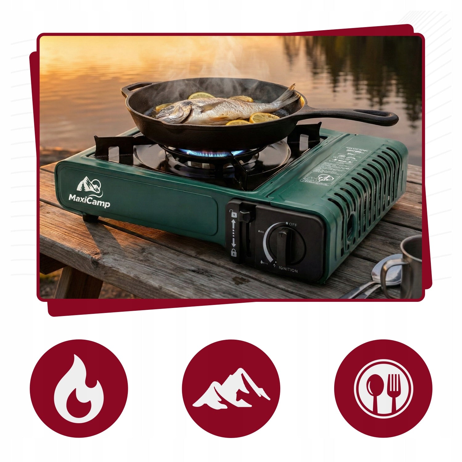 2in1 GAS PORTABLE GAS STOVE CYLINDER CARTRIDGES + SUITCASE Packaging status original