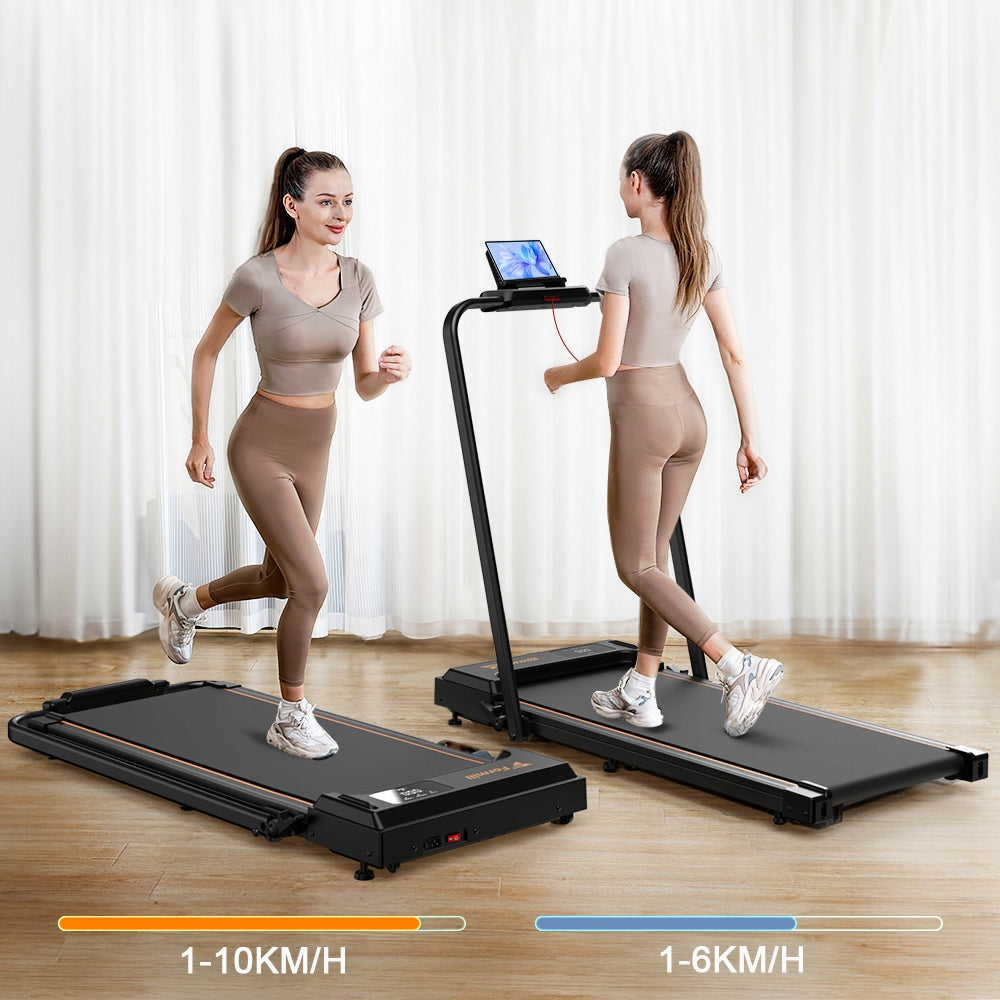 2in1 HOME ELECTRIC TREADMILL FOR HOME 1-10KM/H 0.75-2.5HP 120kg led Measurements training duration distance speed burned calories