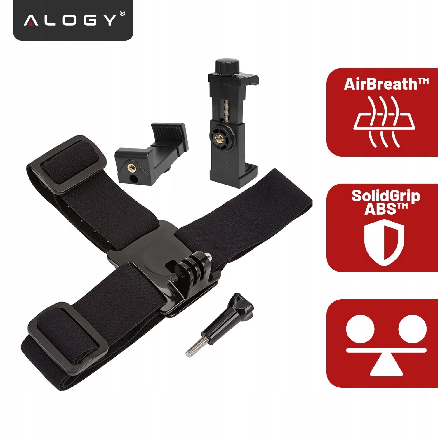 2in1 Head Mount Helmet Band for GoPro/DJI/SJCAM Sports Camera Phone Manufacturer code 70207 Opaska na głowę kask uchwyt 2w1