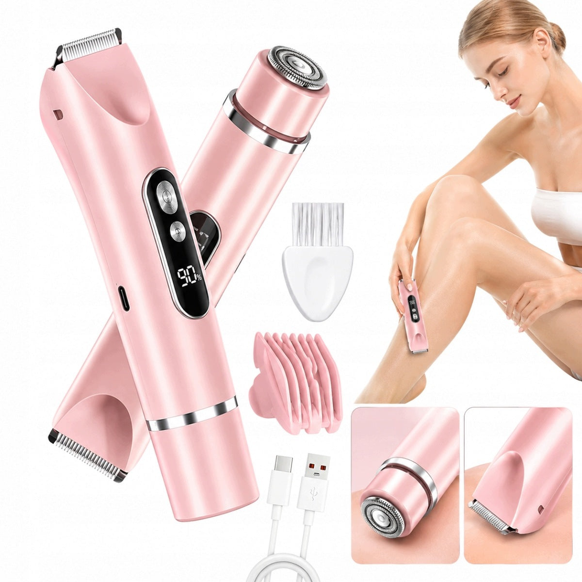 2in1 Intimate Area Trimmer for Women, Double Head Epilator