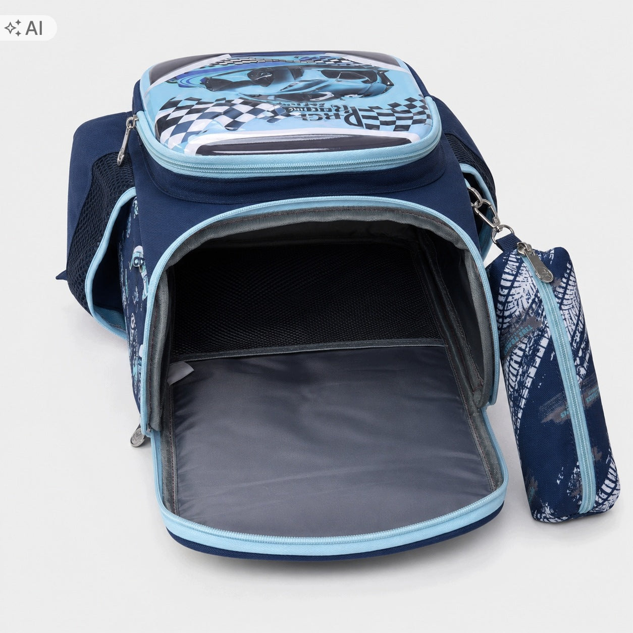 2in1 Preschool Backpack with Pencil Case for Boy Car Packaging status original