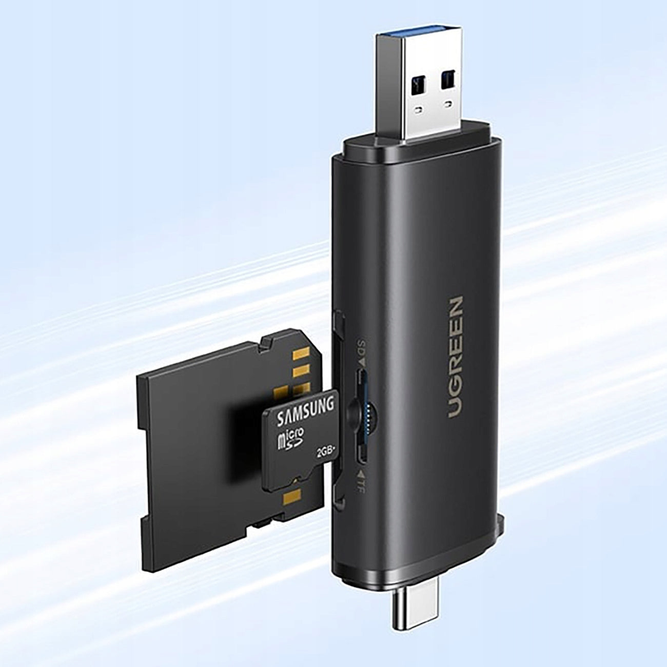 2in1 SD microSD USB-C USB-A UHS-II Memory Card Reader - Black Manufacturer Ugreen