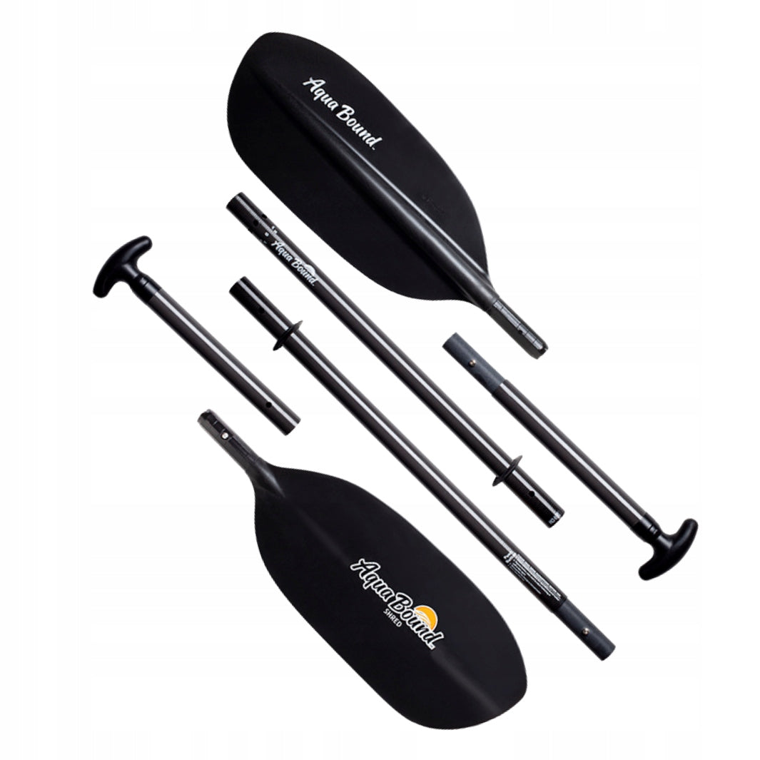 2in1 SHRED CARBON KAYAK PADDLE FOR KANU PONTOON KAYAK 230 cm AQUA BOUND
