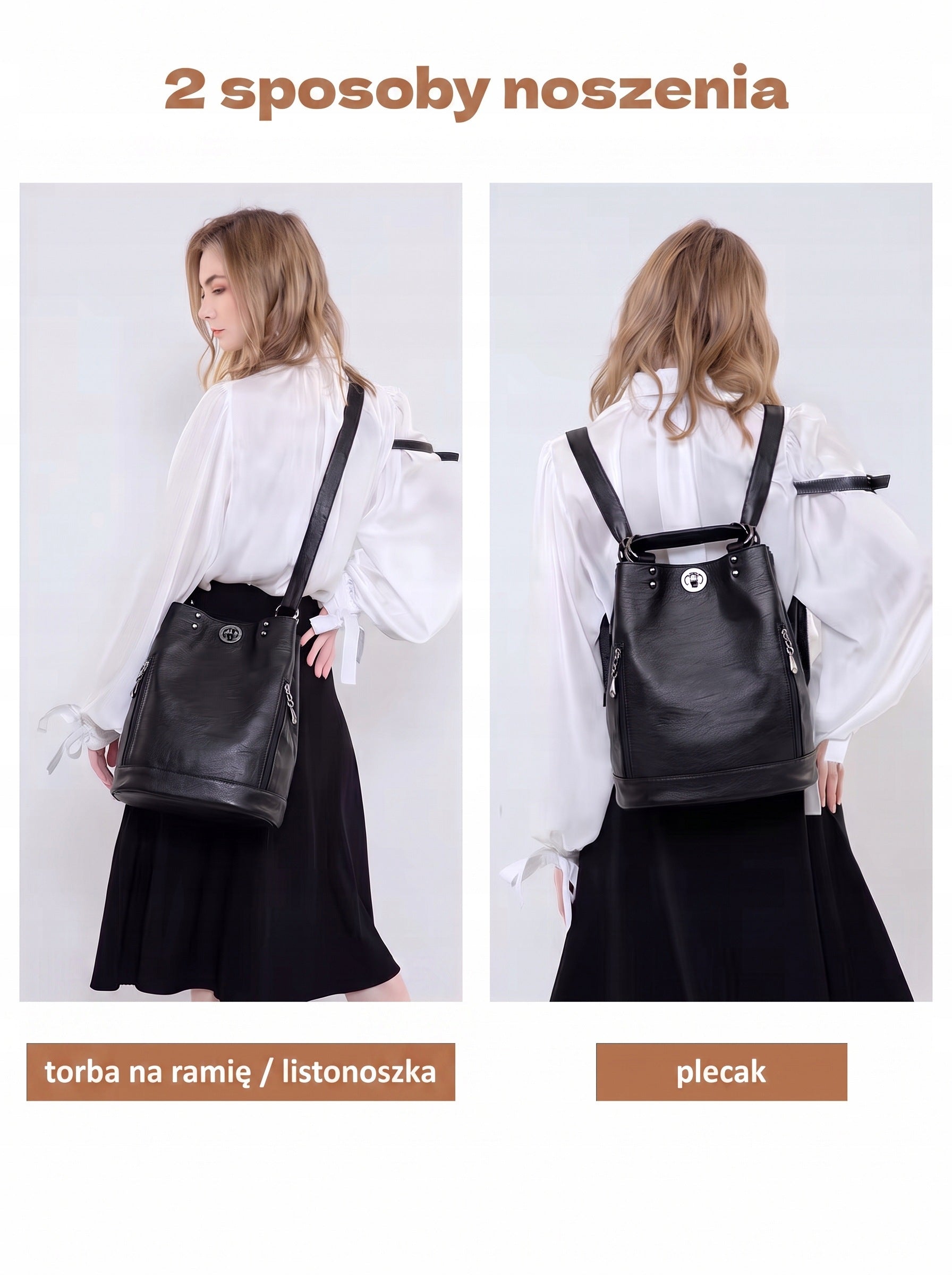 2in1 WOMEN'S BACKPACK BAG BACKPACK POCKET MULTIFUNCTIONAL QUALITY A4 Brand no brand