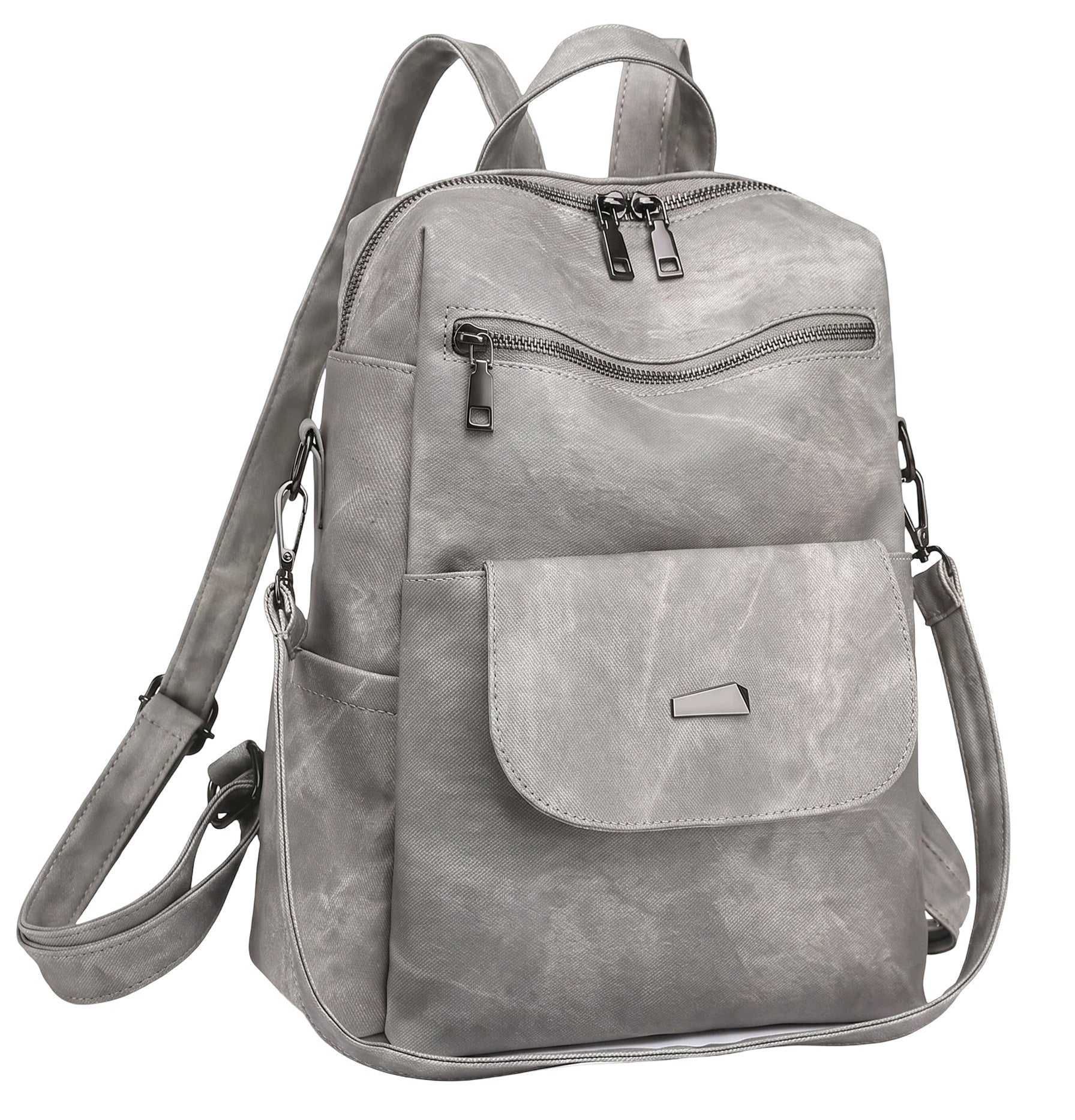2in1 WOMEN'S BACKPACK CITY BAG A4 GREY QUALITY POCKETS ROOMY