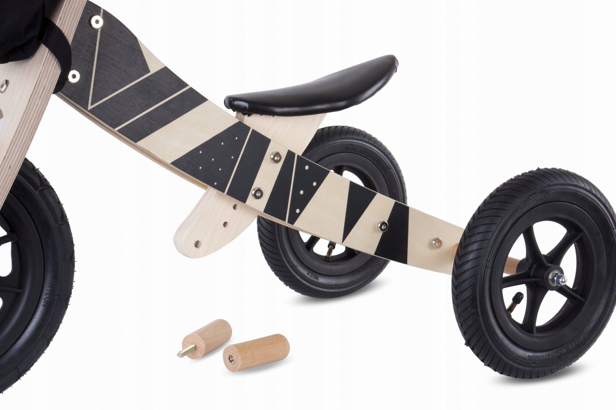 2in1 Wooden Balance Bike Twist Plus Samoa Color black