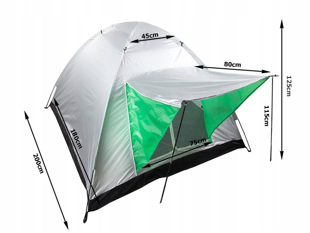 2in1 XXL Camping Tent Family 4 Person 2x2m Iglo + Bag Brand Malatec