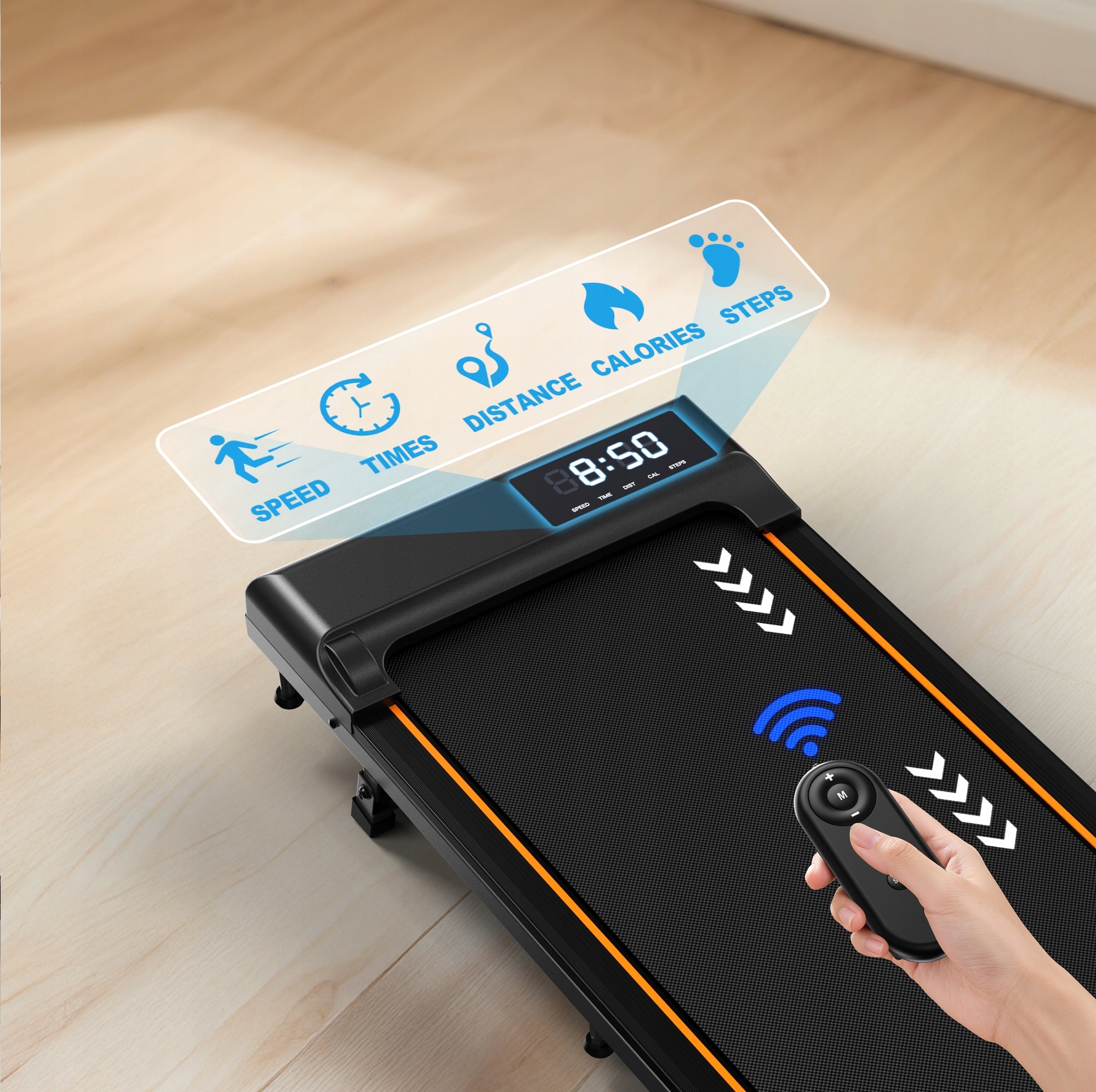 2in1 electric desk treadmill, 1-6 km/h, shock absorption, for home and office Model other