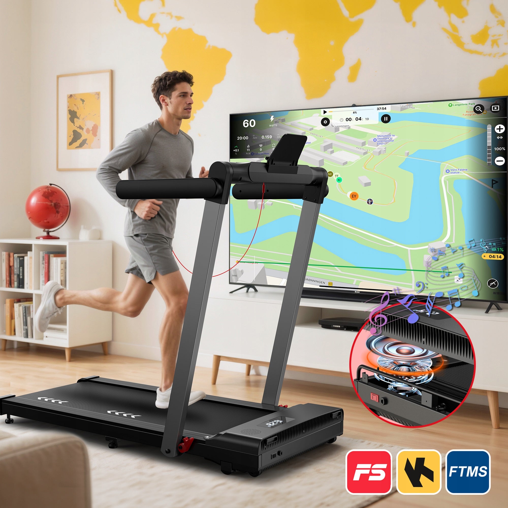 2in1 folding treadmill, 3,5 HP motor, 1-12 km/h speed, stable and durable Model other