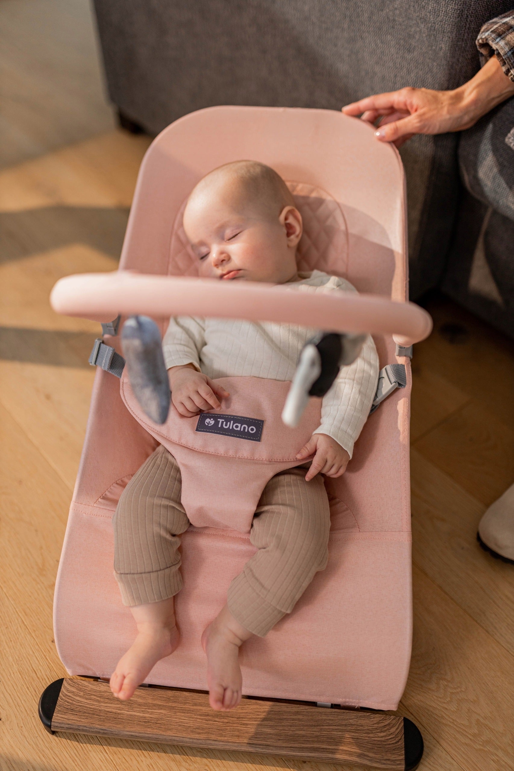 2in1 rocker lounger TULANO pink for baby folding with straps Packaging status original