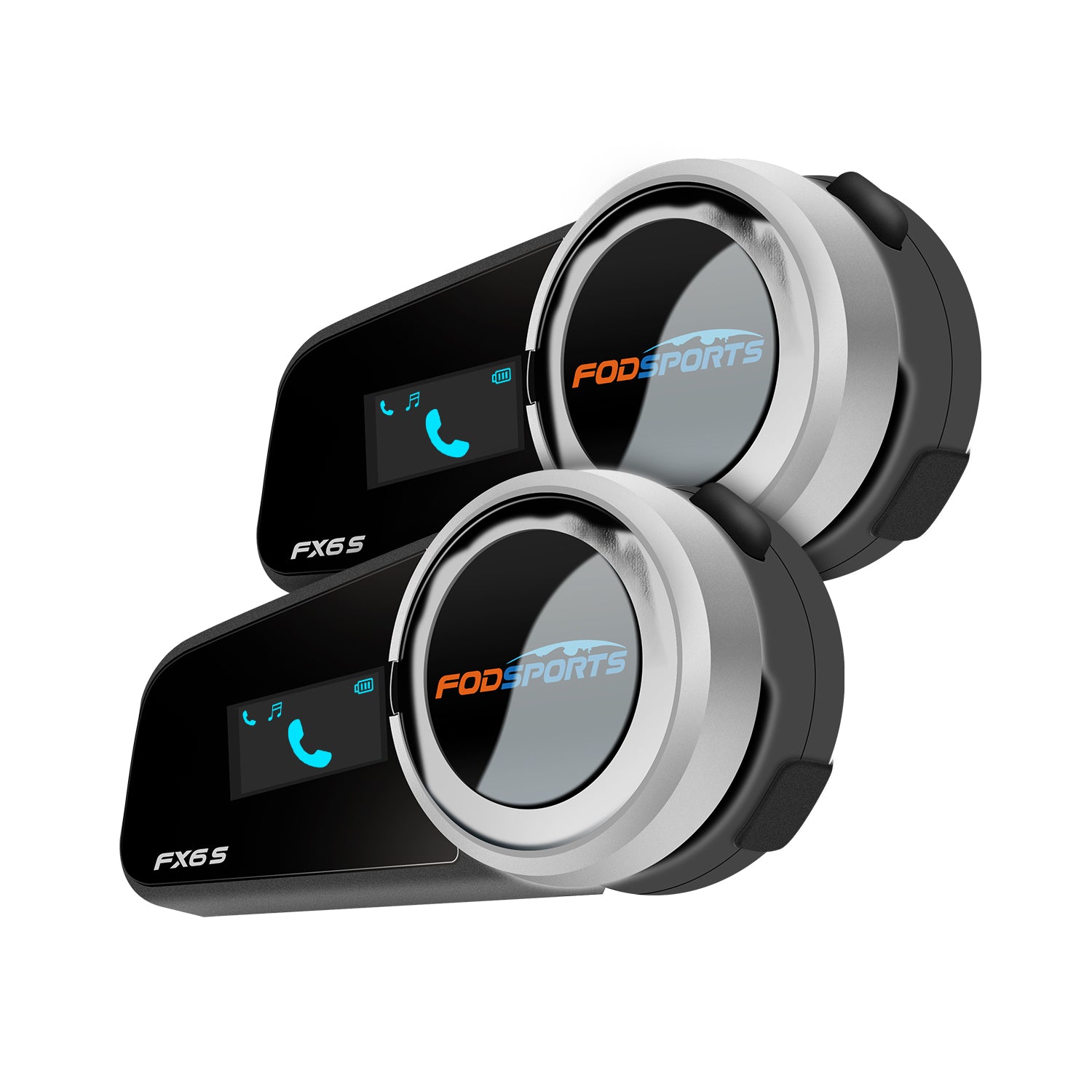 2pcs Fodsports FX6S Motorcycle Intercom 6 Persons Connect Manufacturer FODSPORTS