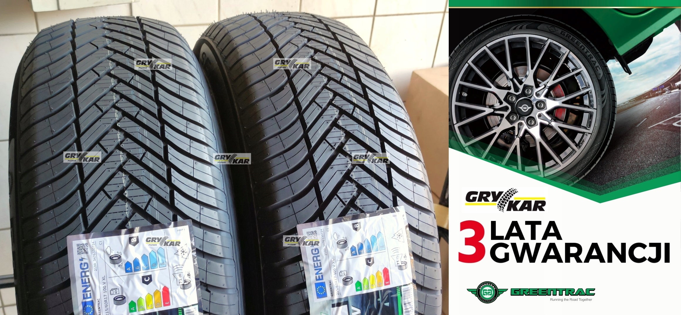 2x 215/60R17 Greentrac Season Master 2026 C/B/71dB 3 years warranty.