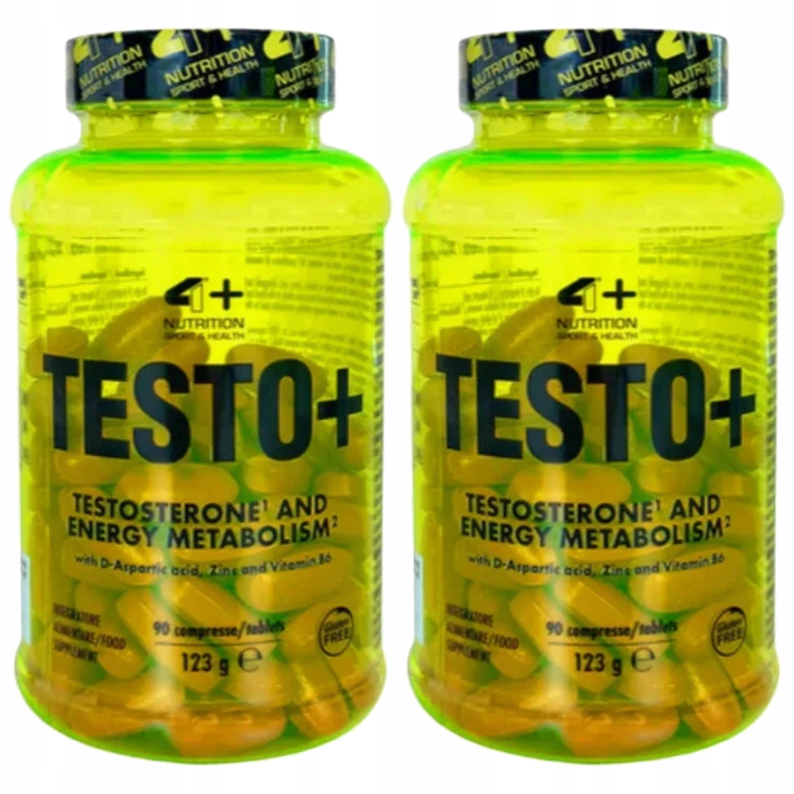 2x 4+ NUTRITION Testo+ 90tabs Booster Testosterone Strength Regeneration