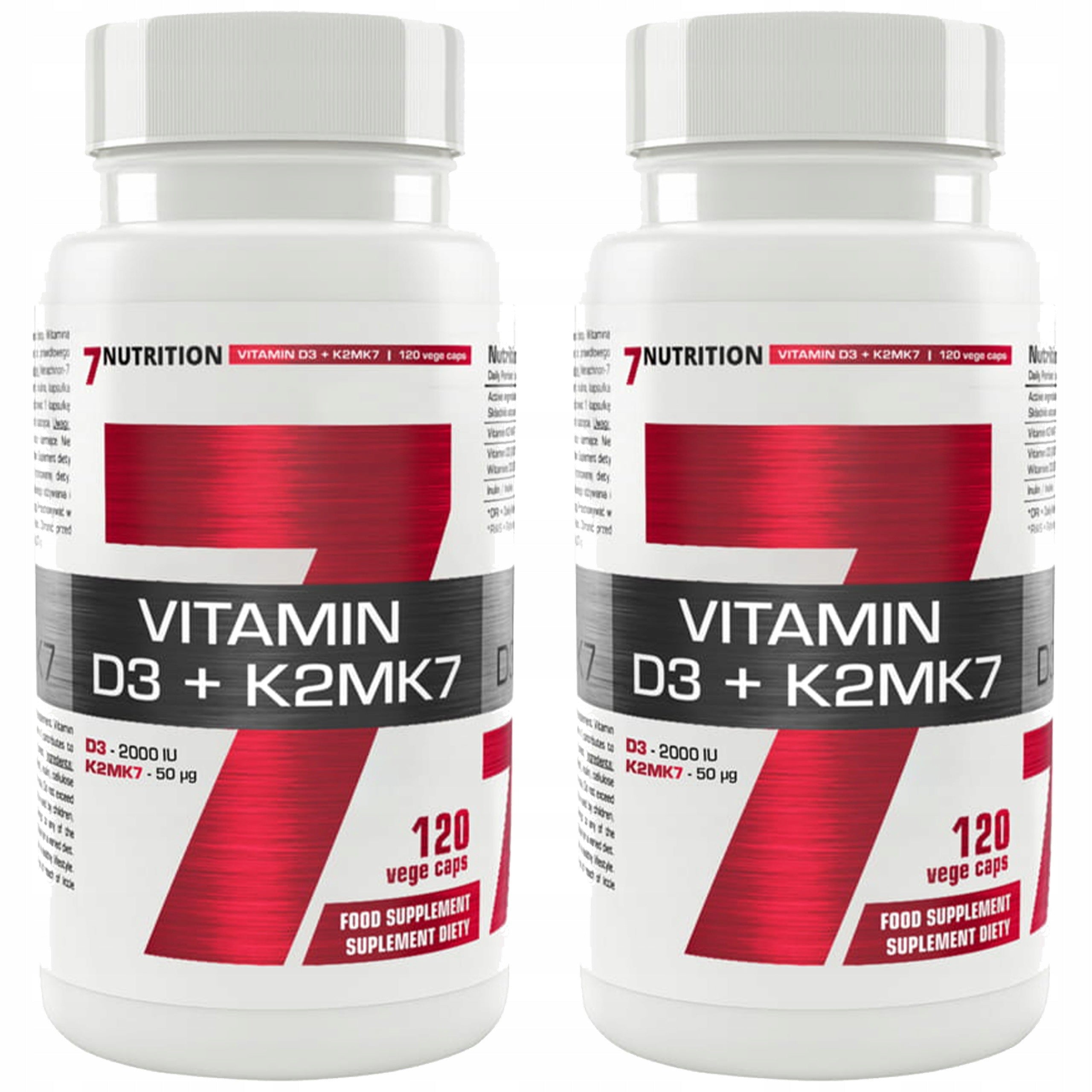 2x 7 NUTRITION VITAMIN D3 K2MK7 120k BONES IMMUNITY