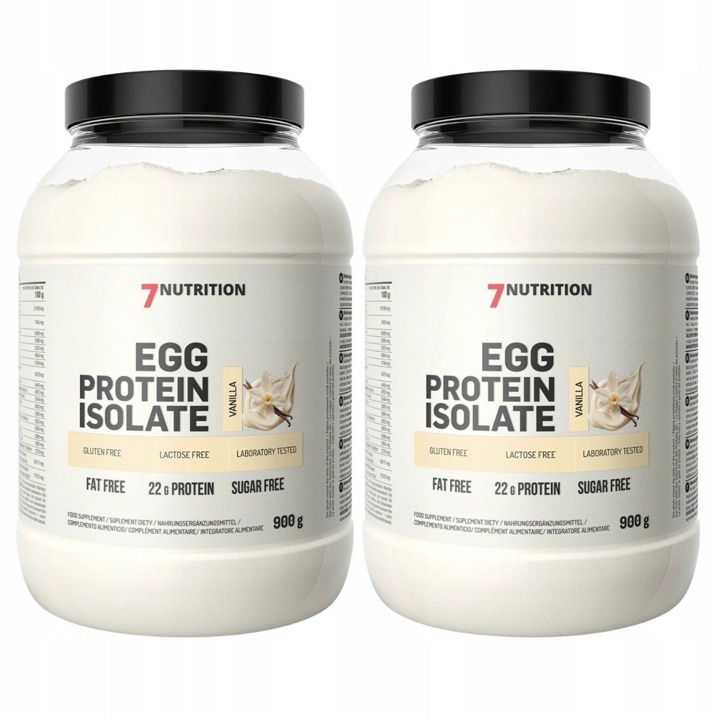 2x 7Nutrition EGG Protein 900 g Vanilla WHEY ISOLATE CHICKEN WITHOUT LACTOSE