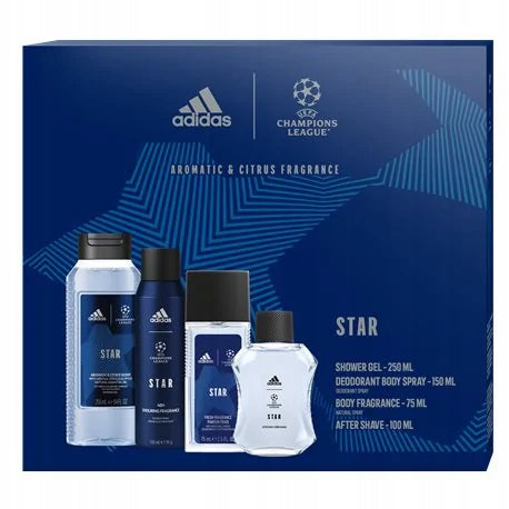 2x ADIDAS SET UEFA CHAMPIONS AS 100ml + GEL 250ml+ SPRAY 150ml+ DNS 75ml