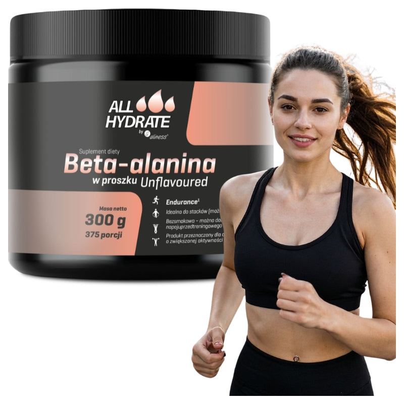 2x Aliness Allhydrate Beta-Alanine Powder 300 G Aspartame Free Natural Packaging status original