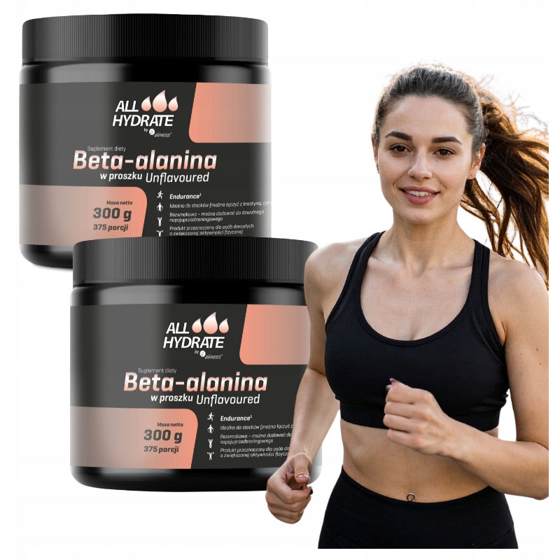 2x Aliness Allhydrate Beta-Alanine Powder 300 G Aspartame Free Natural