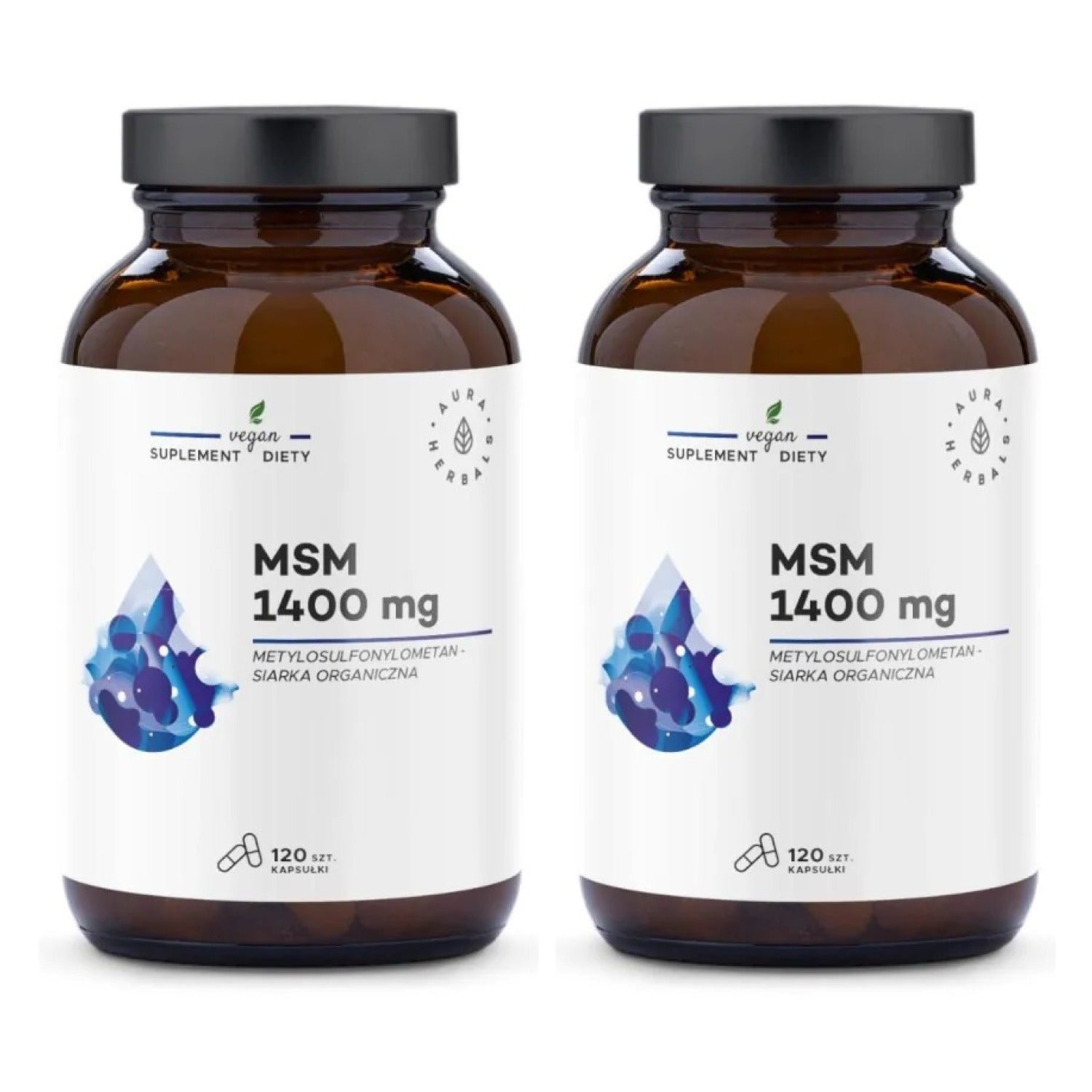 2x Aura Herbals MSM 1400 mg organic sulfur 120 capsules